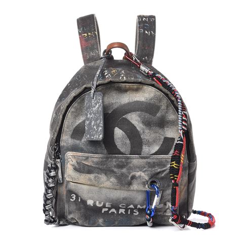 chanel graffiti bag|Chanel graffiti printed backpack.